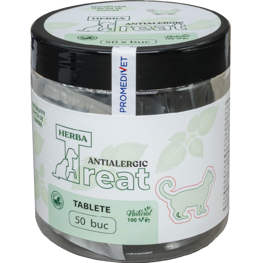 Herba-Treat tablete antialergice pentru pisici, 50 tablete