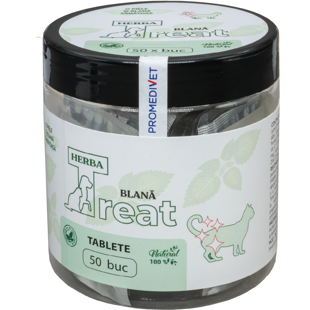 Herba-Treat tablete pentru blană, pisici, 50 tablete