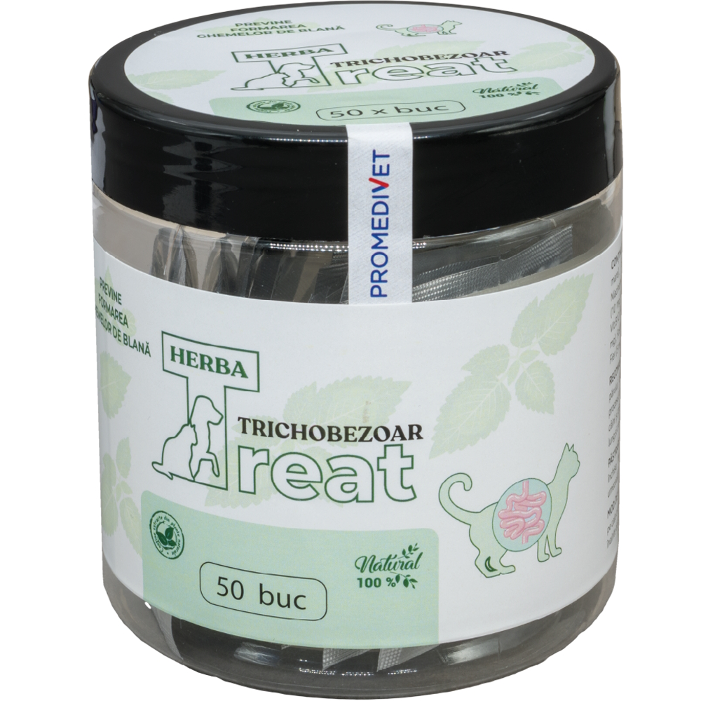 Herba-Treat tablete pentru eliminarea ghemotoacelor de blană, pisici, 50 tablete