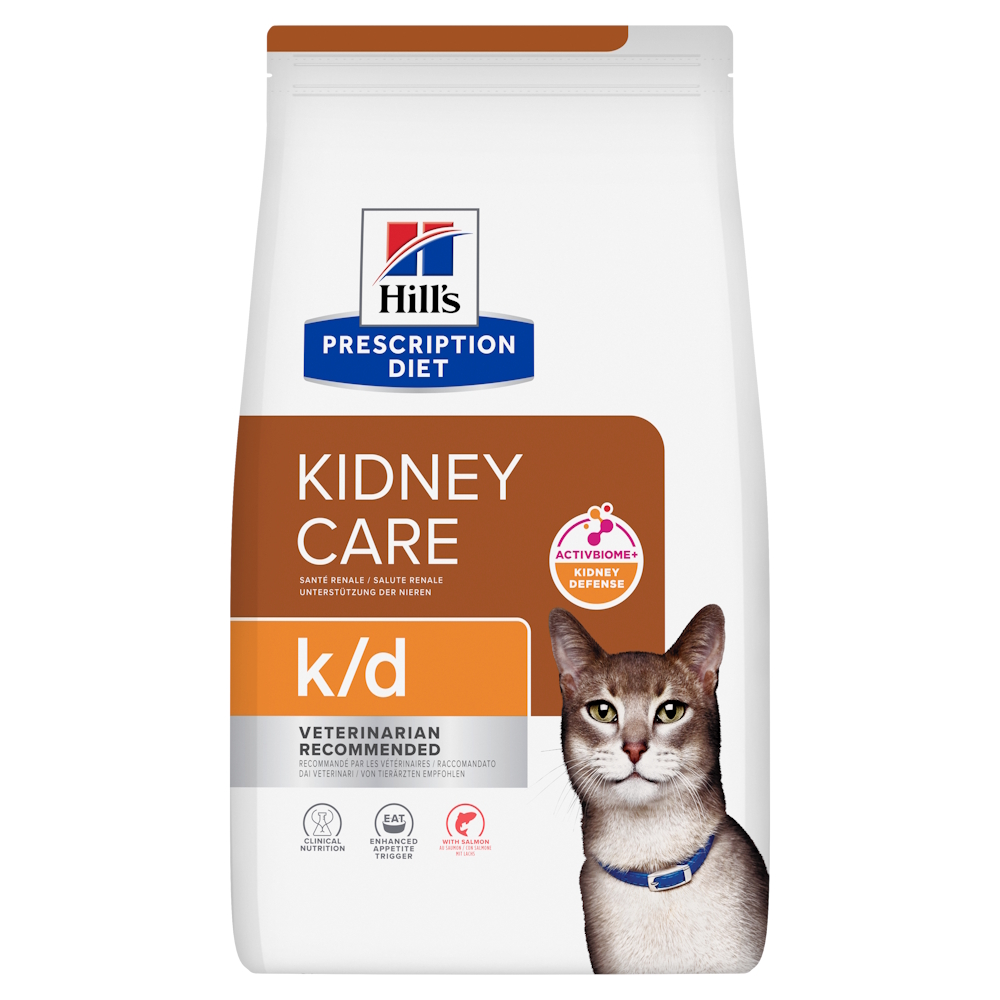 Hrană uscată pentru pisici Hill's Prescription Diet k/d, somon, 400 g
