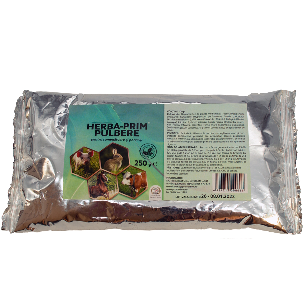 Herba Prim pulbere pentru protecția intestinului, 250 g